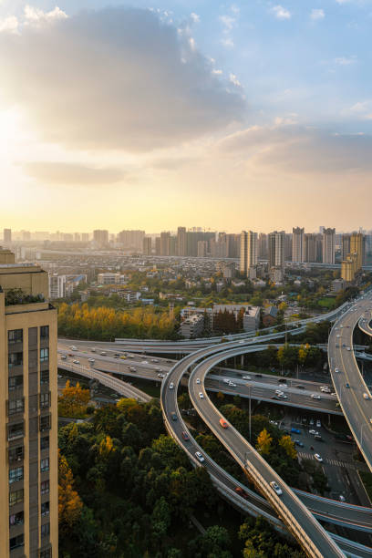 istock Urban modern overpass at dusk 1357584098