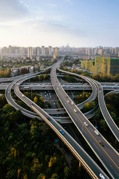 istock Urban modern overpass at dusk 1357584099