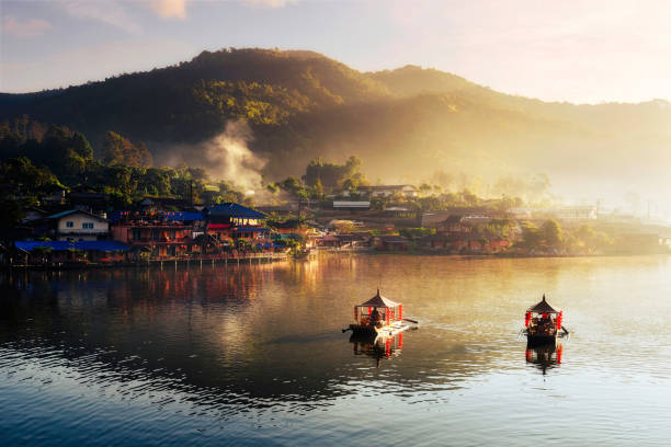 Beautiful landmark fo thailand Beautiful landmark fo thailand "Ban ruk thai" chaina village, river “Pang Ung” Mea hong son province,Thailand chiang mai province stock pictures, royalty-free photos & images