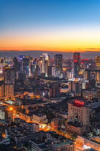 Chengdu night city skyline