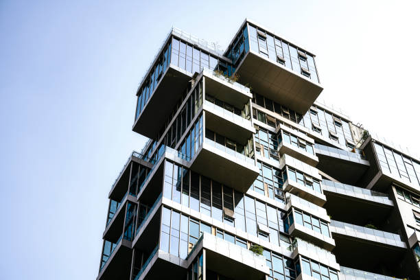 istock Modern architecture of metallic glass 1357585792