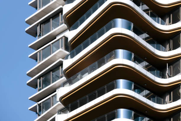 istock Modern architecture of metallic glass 1357586990