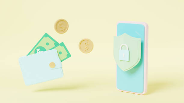 istock Security financial savings online payment protection on smartphone 1357597209