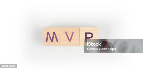 Cube With The Letter From The Mvp Word Back And Bang Wooden Cubes Standing Stock Photo - Download Image Now