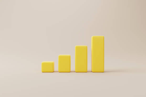 istock Growthing yellow graph bar on background. Business development to success and growing growth concept. 3d rendering illustration 1357603355