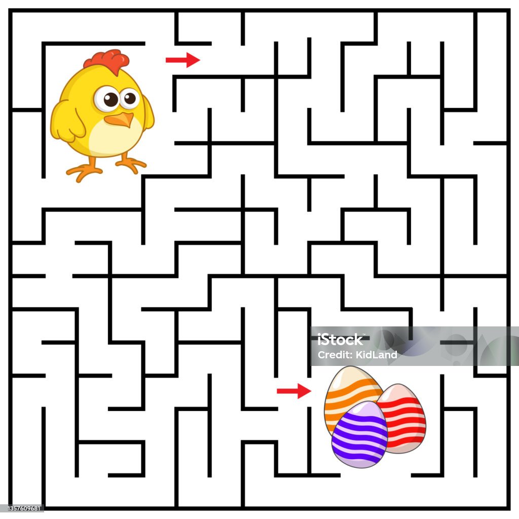 Mê Cung Hoặc Mê Cung Cho Trẻ Em Với Gà Hoạt Hình Tìm Đúng Cách Để ...