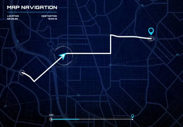 Vector illustration of City map navigation interface GPS navigator screen