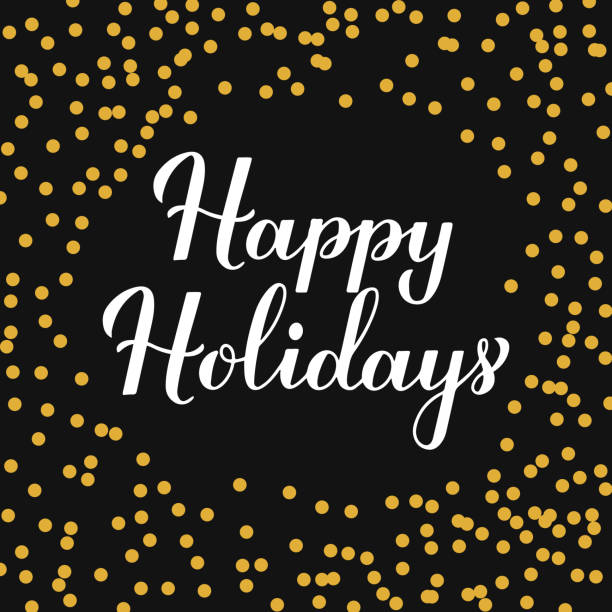 istock Happy Holidays modern calligraphy lettering. Merry Christmas and Happy New Year typography poster. Easy to edit vector template for greeting card, flayer, banner, sticker, etc 1357617326