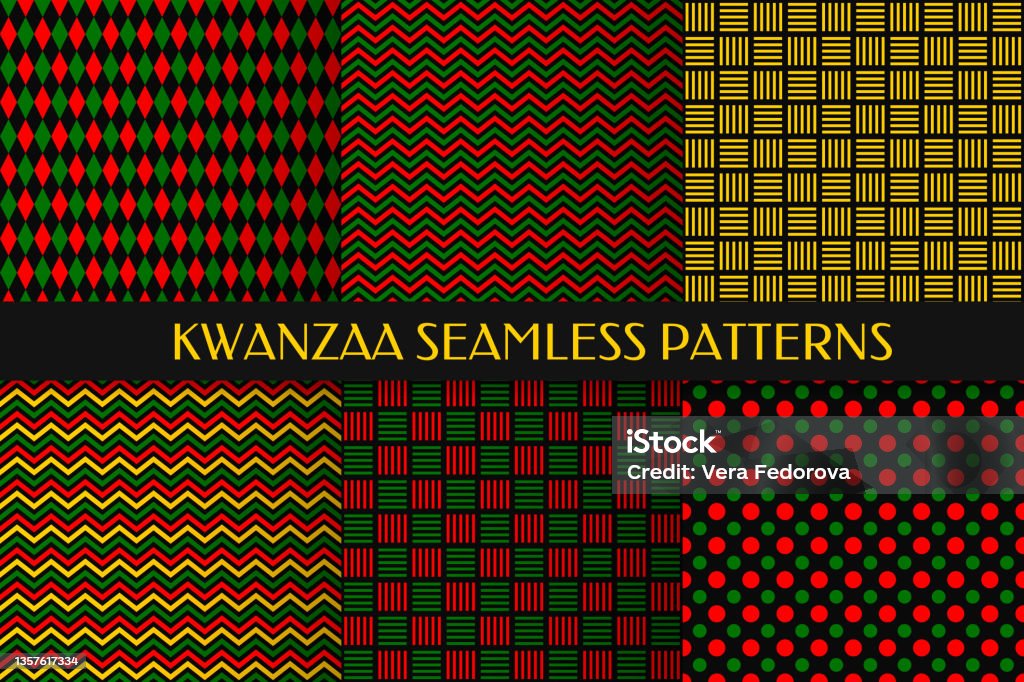 Kwanzaa Seamless Pattern Abstract Geometric Background Set Of 6 Vector  Patterns Perfect For Wrapping Paper Fabric Scrapbooking Etc Stock  Illustration - Download Image Now - iStock