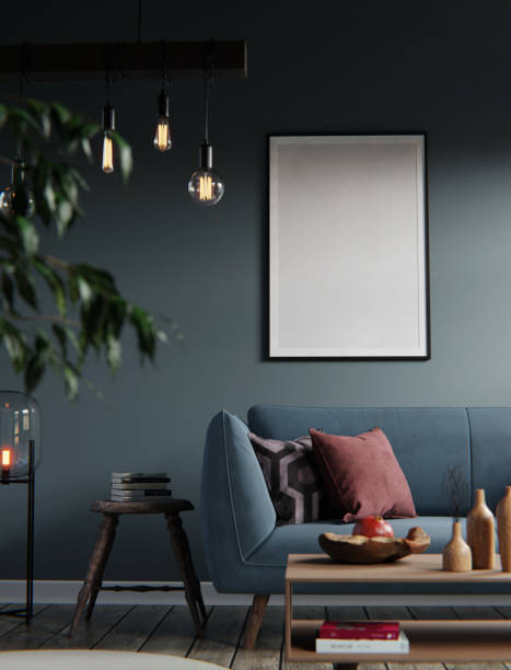 istock Blank picture frame mockup on whitewall. Artwork in interior design. 3d render 1357624640