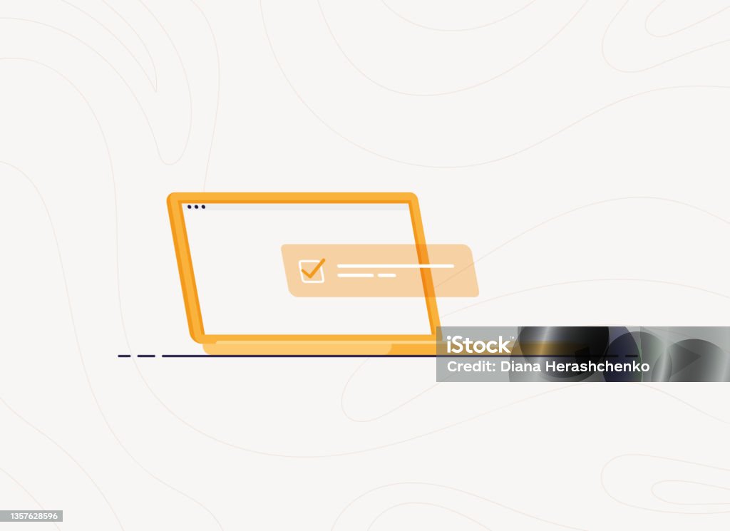 Completed Task On Laptop Stock Illustration - Download Image Now ...