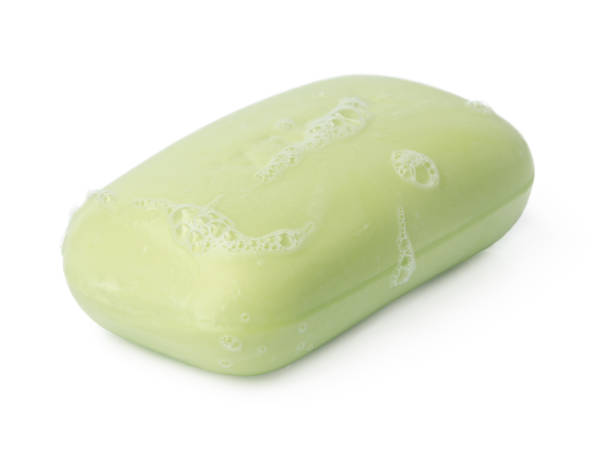 vue de face des barres de savon isolées sur fond blanc - bar of soap photos et images de collection