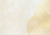 白い和紙の黄金の模様の背景画像