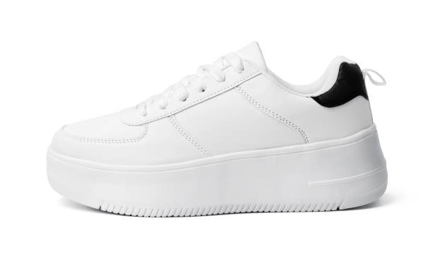istock One white sneaker shoe isolated on white 1357633490