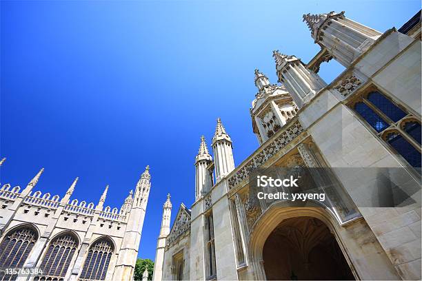 View Of Kings College Looking Up Towards The Sky Stock Photo - Download Image Now - Cambridge - England, King's College - Cambridge, Cambridge University
