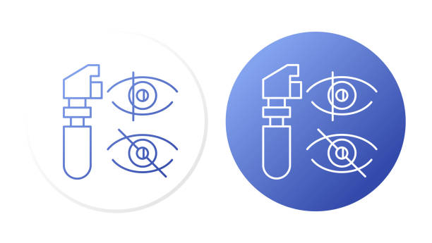 optometria (penlight, transilluminator). koncepcja ikony linii - penlight stock illustrations