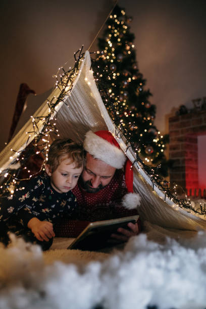 Magic moments at the Christmas stock photo