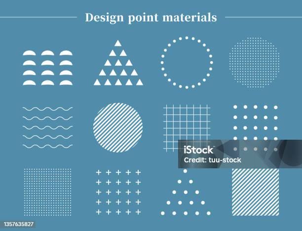 One Side Design Pattern Illustration Set Of One Point Of Design Circles Triangles Squares ...