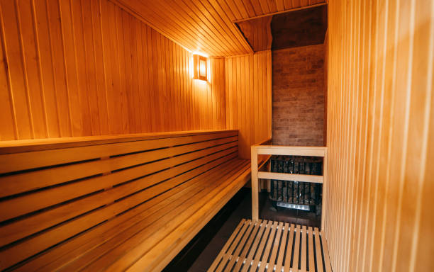 istock Interior View of Sauna Bath 1357638378