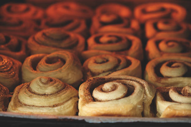 istock Cinnamon rolls are baked in oven, homemade cakes. 1357642170