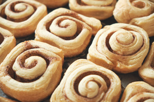 istock Cinnamon rolls, homemade cakes straight from oven. 1357642177