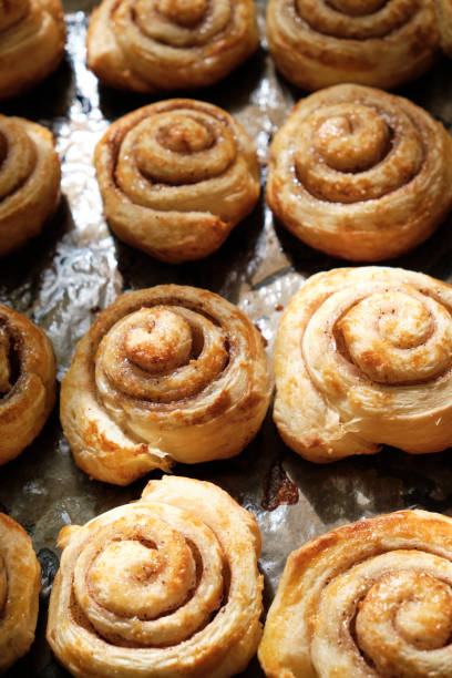 istock Cinnamon rolls, homemade cakes straight from oven. 1357642218