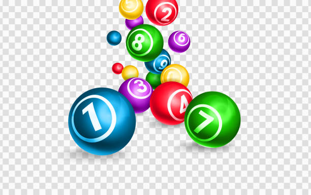 illustrazioni stock, clip art, cartoni animati e icone di tendenza di lotto realistico che cade palline colorate con numeri - bingo