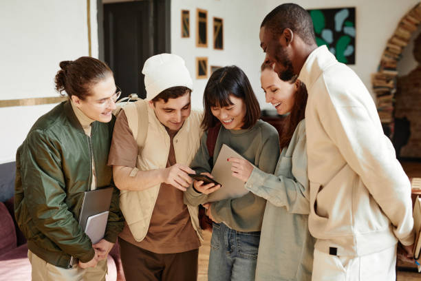 istock Students looking results of exam 1357644505