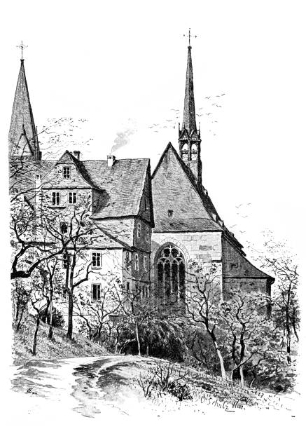 istock Catholic Church in Marburg, Germany 1357652306