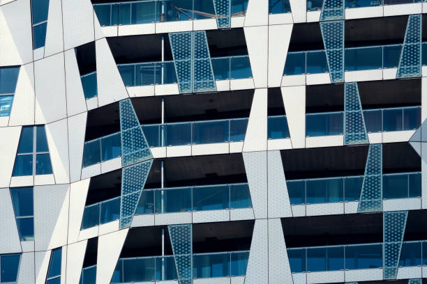 istock Modern residential building facade with windows and balconies. Rotterdam 1357652910
