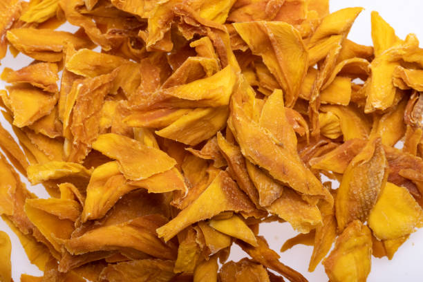 Pile of Dried Mango Slices stock photo