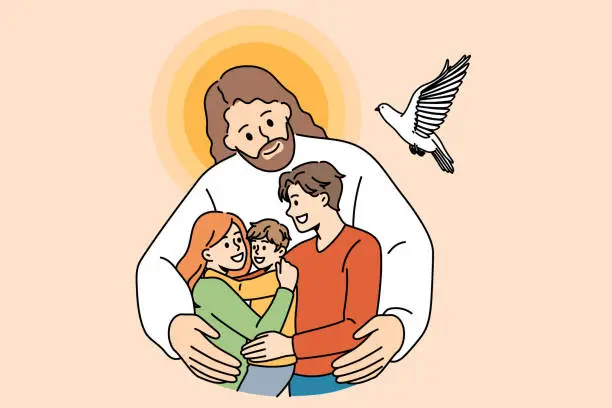 Vector illustration of Christianity and religious education concept