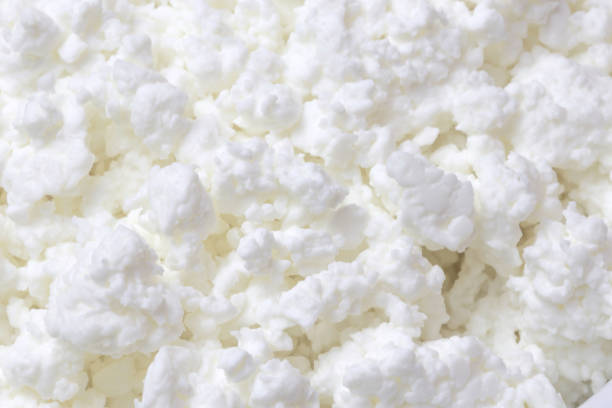 granja de productos lácteos, fondo de alimentos, textura del primer plano de requesón - cottage cheese fotografías e imágenes de stock