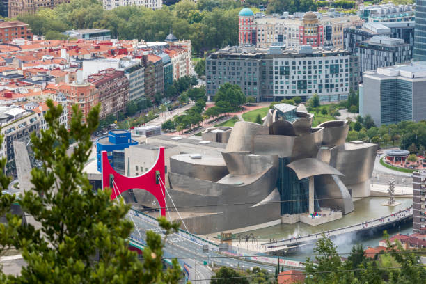 exterior of the Guggenheim Museum Bilbao, a museum of modern and contemporary art stock photo