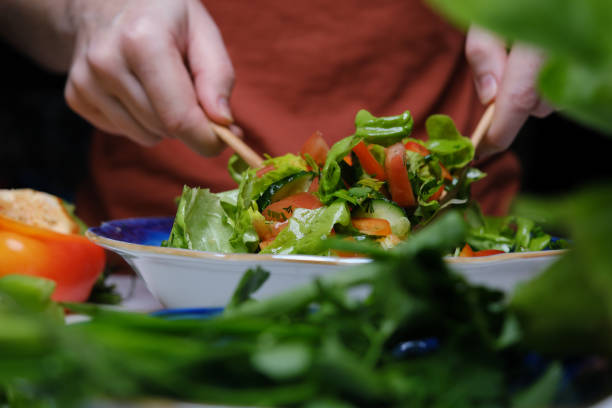 Cucumber, tomato and salad