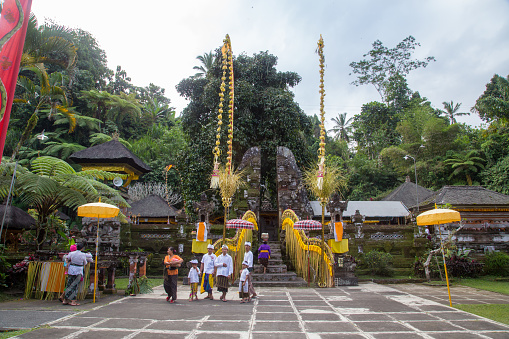 Sebatu, Bali, Indonesia - July 1, 2015: Entrance to Gunung Kawi Sebatu temple complex