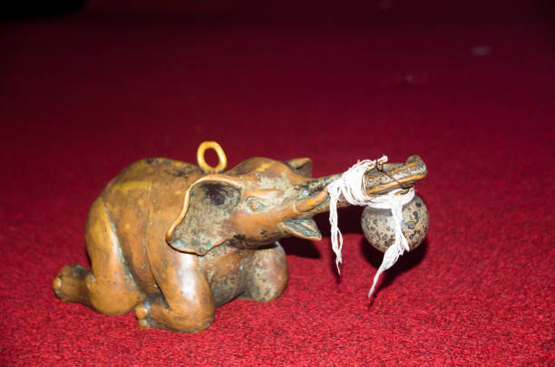 istock Small elephant for raise cast lots in temple Thailand. 1357674573