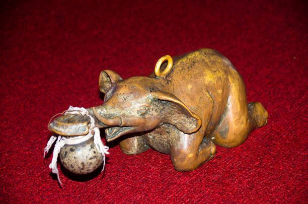 istock Small elephant for raise cast lots in temple Thailand. 1357674598