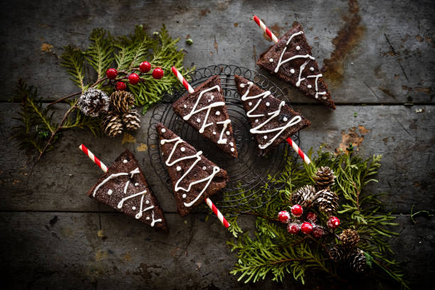 istock Brownies in christmas tree shapes 1357674823