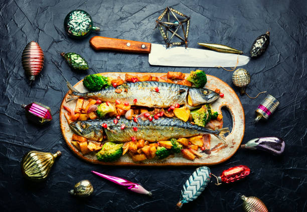 istock Baked fish with pineapple for Christmas 1357678506