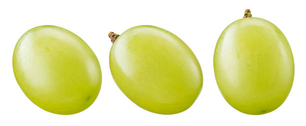 istock Green grape isolated on white. Fresh green grape berries macro. Collection with clipping path. Full depth of field. 1357679523