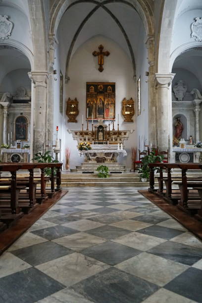 Interior of the church of San Lorenzo martire in Manarola Interior of the church of San Lorenzo martire in Manarola, Cinque Terre, Italy san lorenzo rome photos stock pictures, royalty-free photos & images