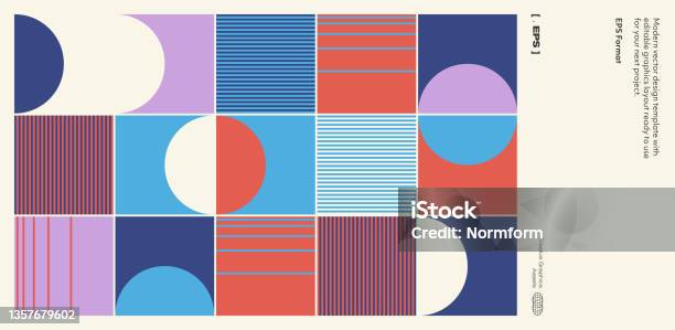 Modernisation Poster New Modernism Vector Poster Template Design Stock Illustration ...