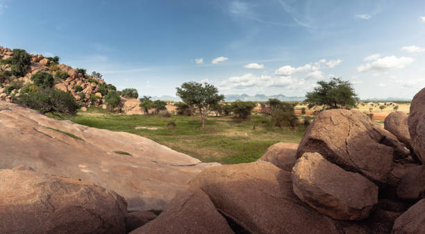 Mongo, Guera, Chad Queen of the Guera, the shape of a lying woman drawn by the mountain scape seen from Mongo airstrip, Guera, Chad chad central africa stock pictures, royalty-free photos & images