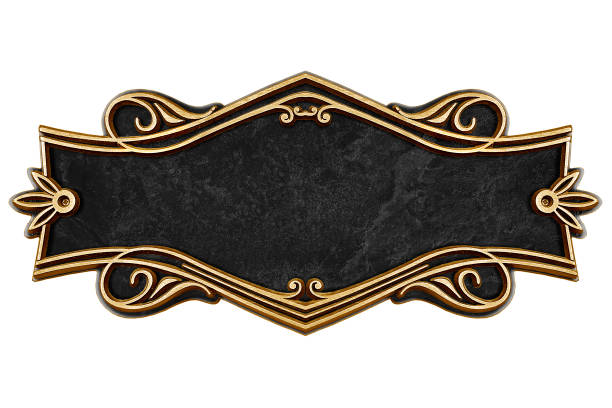 istock Vintage cast stone plate isolated on white background 1357687662