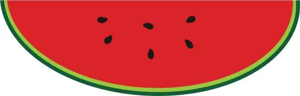 Vector illustration of simple vector, watermelon slice isolated