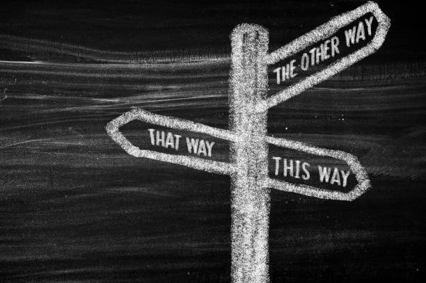 This way, that way, the other way concept stock photo