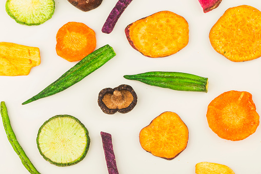 colorful vegetable chips,Organic diet and vegan food.
