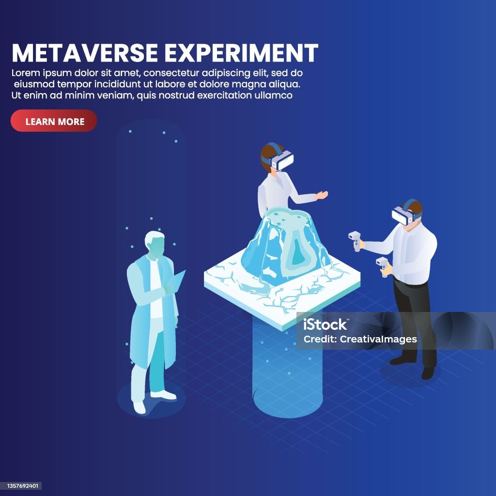 Metavr Research Metaverse Virtual Scientific Experiment Isometric 3d Stock Illustration ...