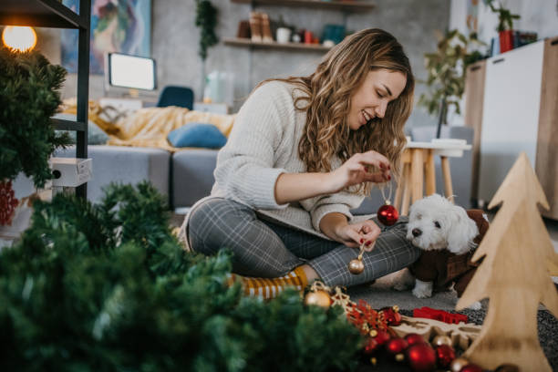 istock Woman with best friend during holidays 1357693411